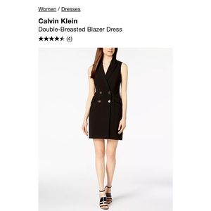Calvin Klein Double-Breasted Black Blazer Dress